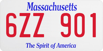 MA license plate 6ZZ901