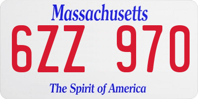 MA license plate 6ZZ970