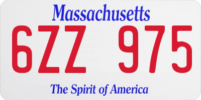 MA license plate 6ZZ975