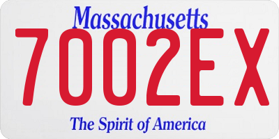 MA license plate 7002EX