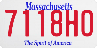 MA license plate 7118HO