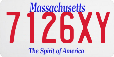 MA license plate 7126XY