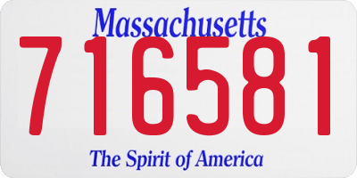 MA license plate 716581