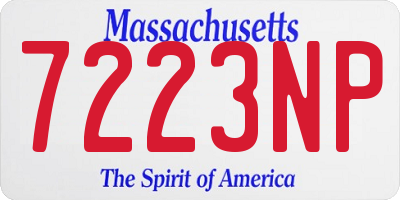 MA license plate 7223NP