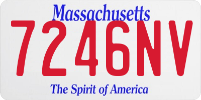 MA license plate 7246NV