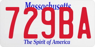 MA license plate 729BA