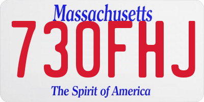 MA license plate 730FHJ