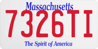 MA license plate 7326TI