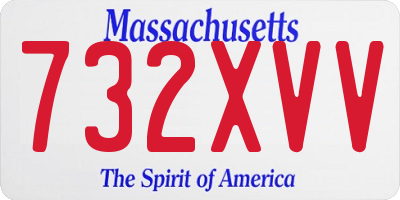 MA license plate 732XVV