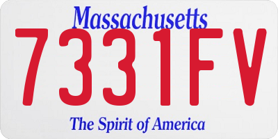 MA license plate 7331FV