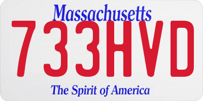 MA license plate 733HVD