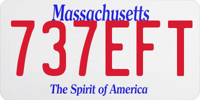 MA license plate 737EFT