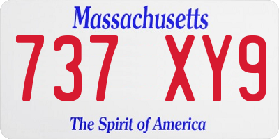 MA license plate 737XY9