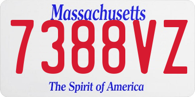 MA license plate 7388VZ