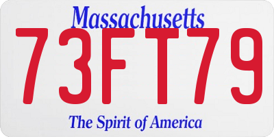 MA license plate 73FT79