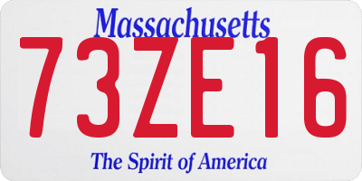 MA license plate 73ZE16