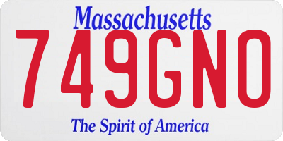 MA license plate 749GNO