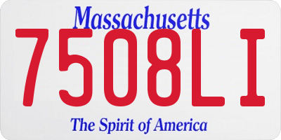 MA license plate 7508LI