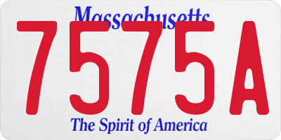 MA license plate 7575A