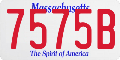 MA license plate 7575B