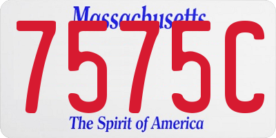 MA license plate 7575C