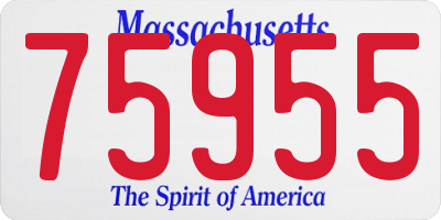 MA license plate 75955