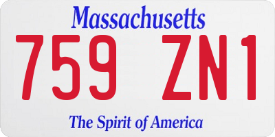 MA license plate 759ZN1