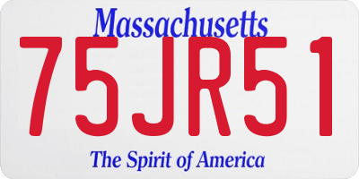 MA license plate 75JR51