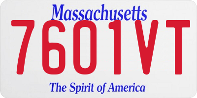 MA license plate 7601VT