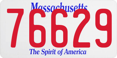 MA license plate 76629