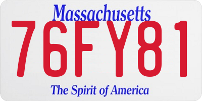 MA license plate 76FY81