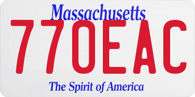 MA license plate 770EAC