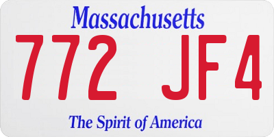 MA license plate 772JF4