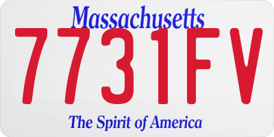 MA license plate 7731FV