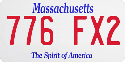 MA license plate 776FX2