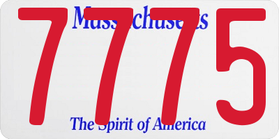 MA license plate 7775