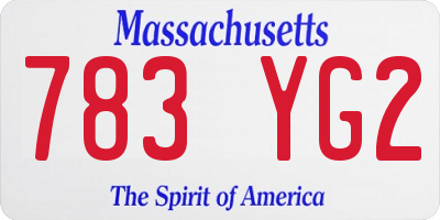 MA license plate 783YG2