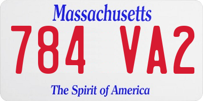 MA license plate 784VA2