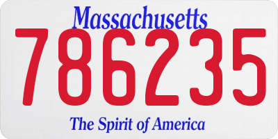 MA license plate 786235