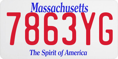 MA license plate 7863YG