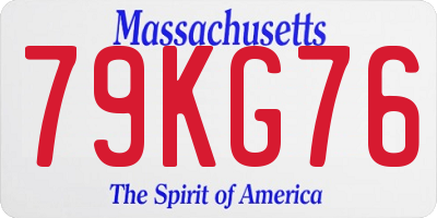 MA license plate 79KG76