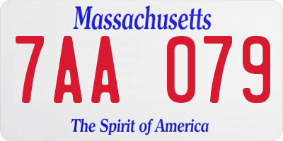 MA license plate 7AA079