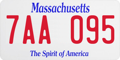 MA license plate 7AA095