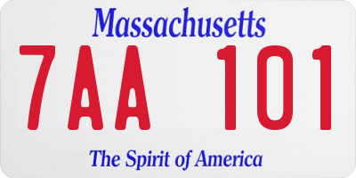 MA license plate 7AA101