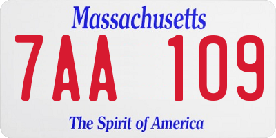 MA license plate 7AA109