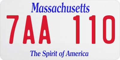 MA license plate 7AA110
