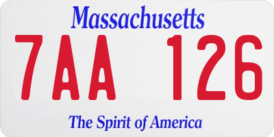 MA license plate 7AA126