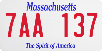 MA license plate 7AA137