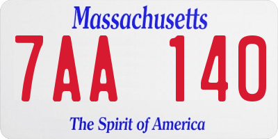 MA license plate 7AA140