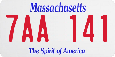 MA license plate 7AA141